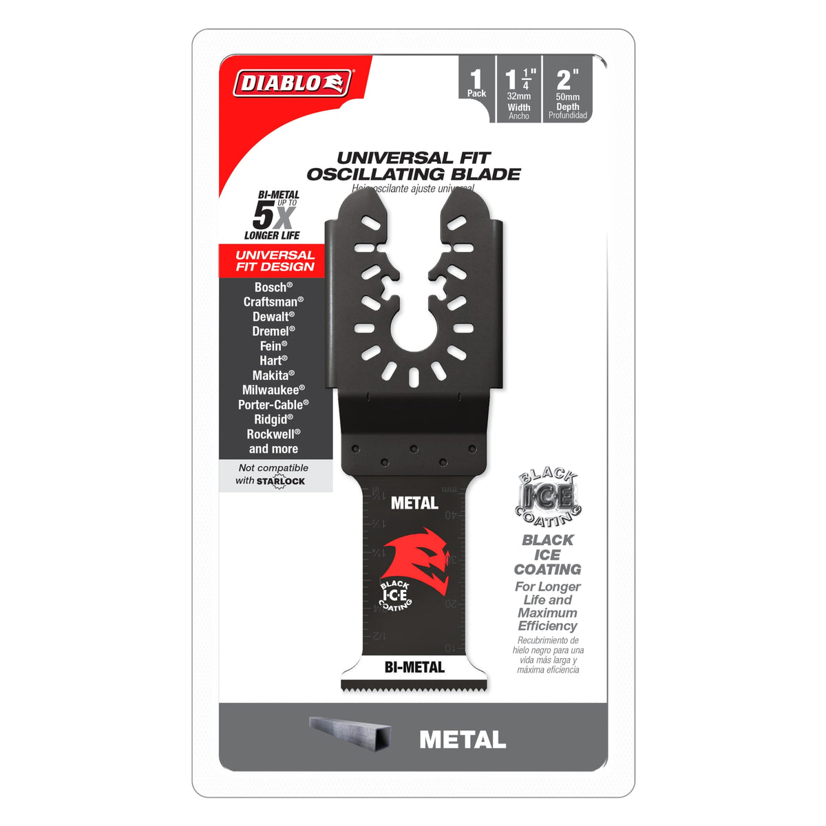 Diablo 1-1/4" Steel Demon™ Universal Fit Bi-Metal Oscillating Blade for Metal