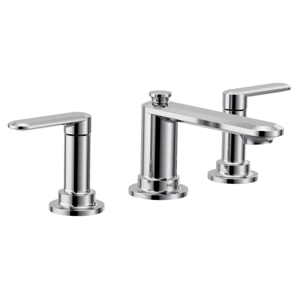 Moen Greenfield 8 in. Widespread Double Handle Bathroom Faucet in Chrome (Valve Included)