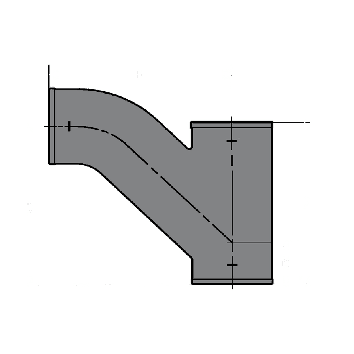 Tyler Pipe cast iron no-hub combination wye and eighth bend