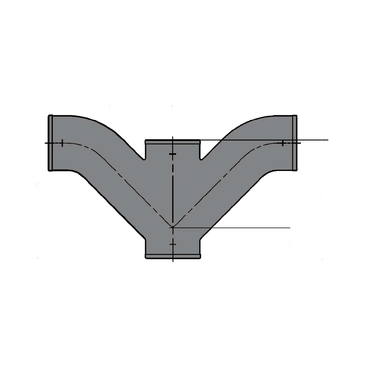 Tyler Pipe cast iron no-hub double combination wye and eighth bend