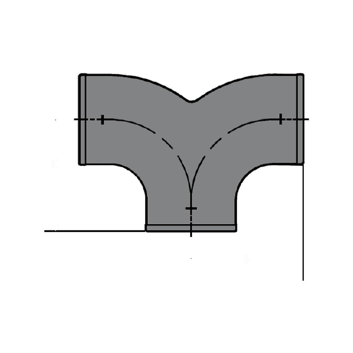Tyler Pipe cast iron no-hub double quarter bend