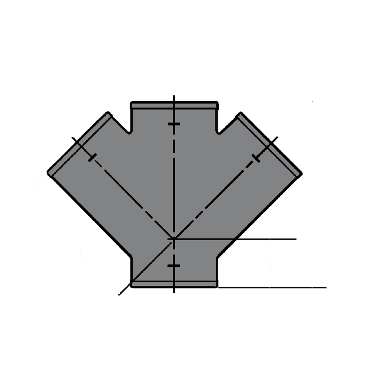 Tyler Pipe cast iron no-hub double wye
