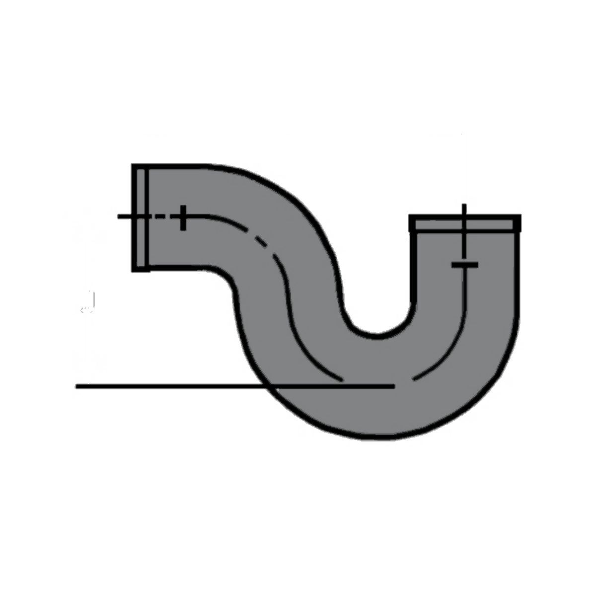 Tyler Pipe cast iron no-hub P-trap