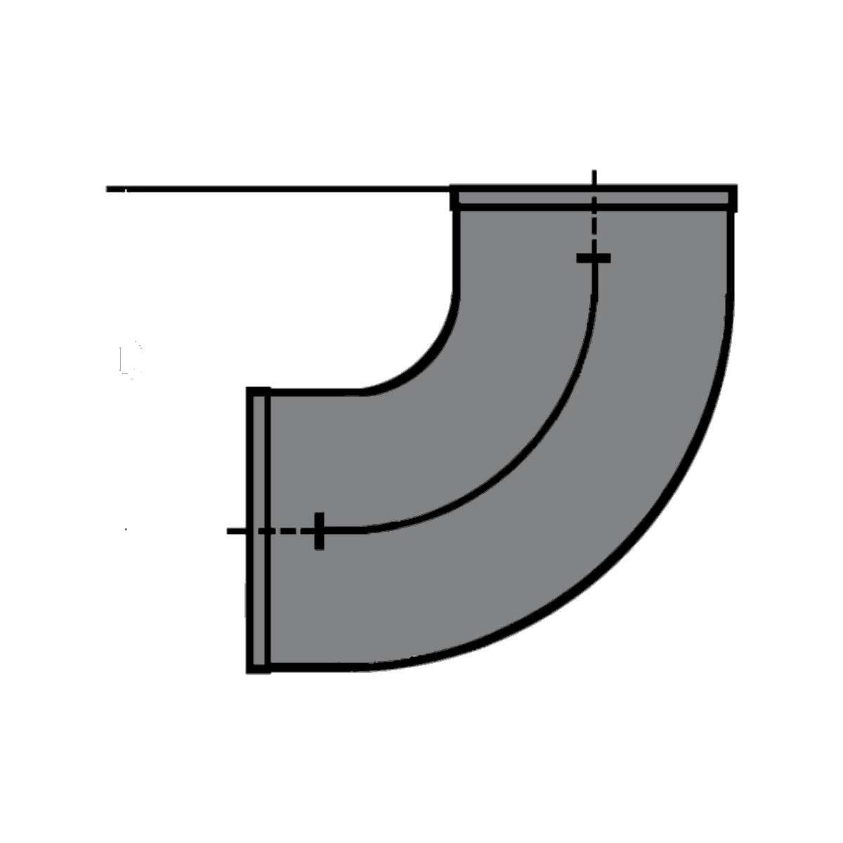 Tyler Pipe cast iron no-hub quarter bend, 90 degrees