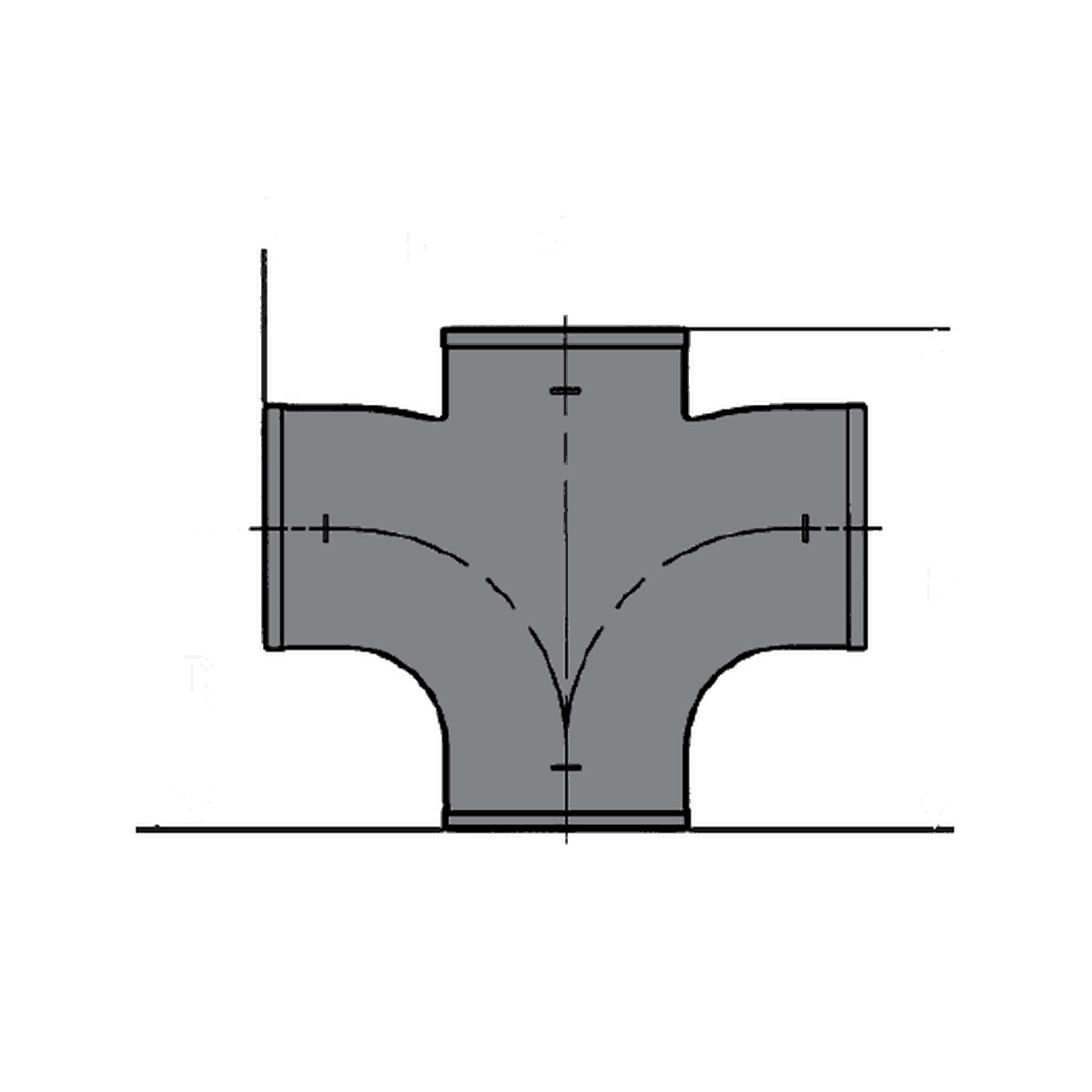 Tyler Pipe cast iron no-hub sanitary cross
