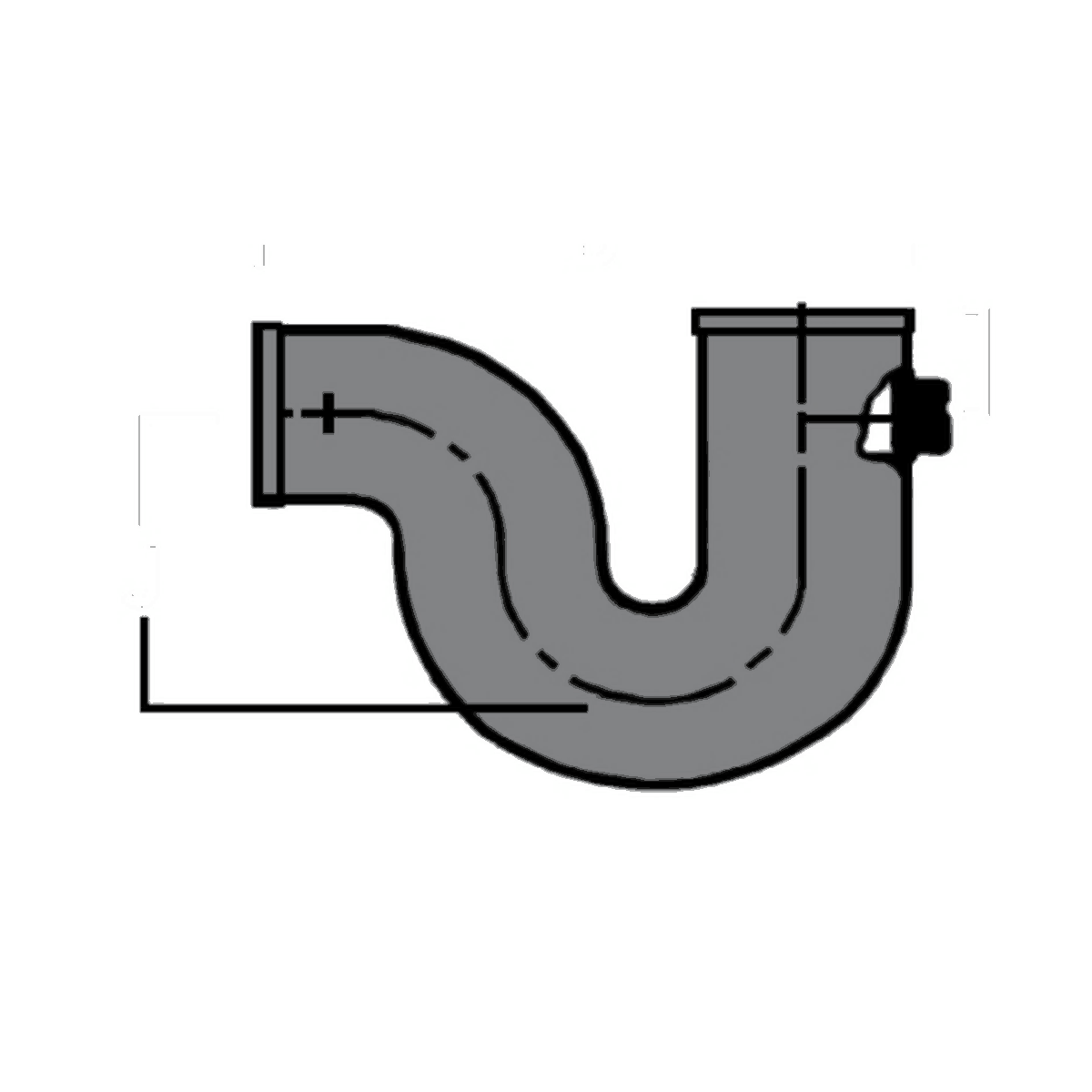 Tyler Pipe cast iron no-hub tapped P-trap