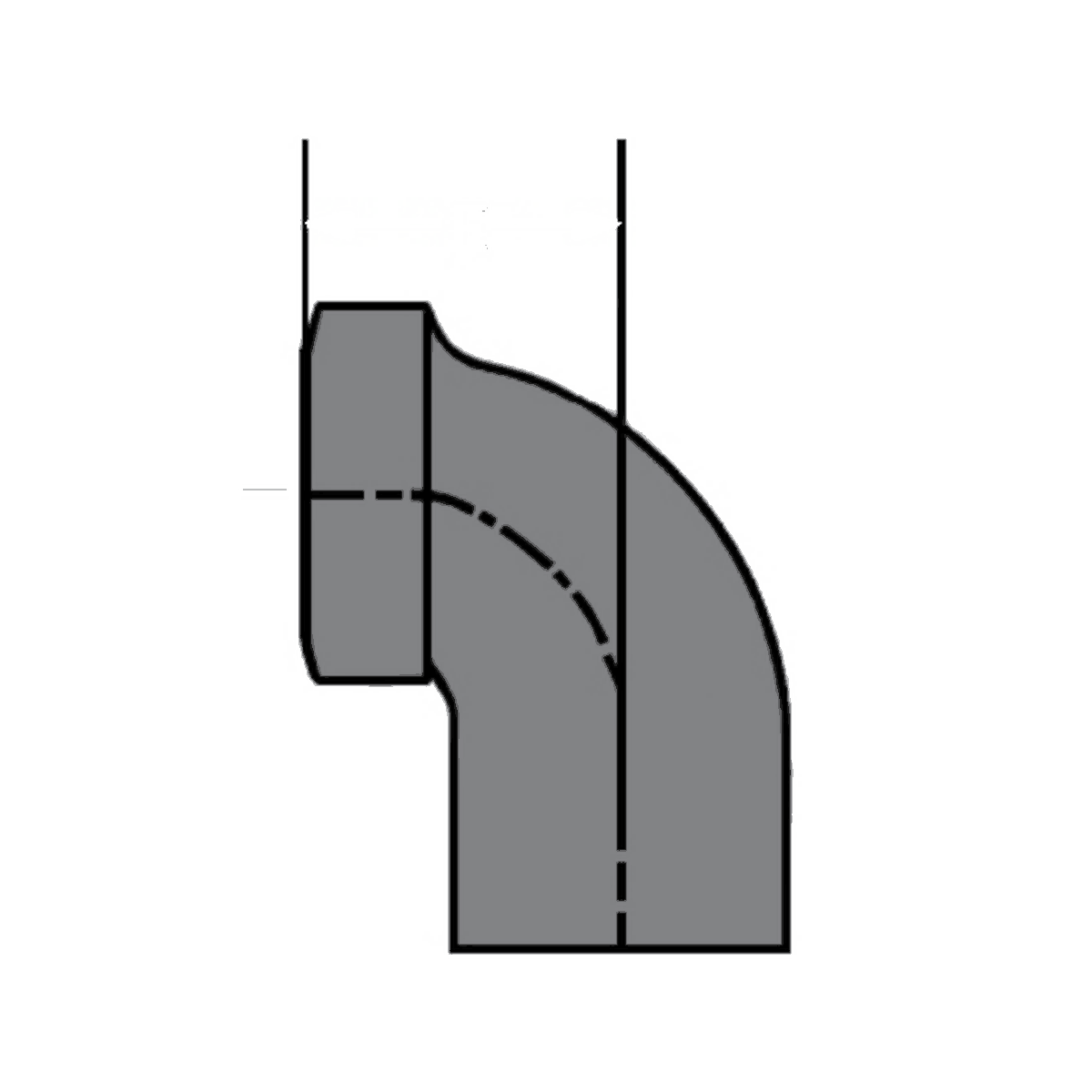 Tyler Pipe cast iron no-hub tapped short quarter bend
