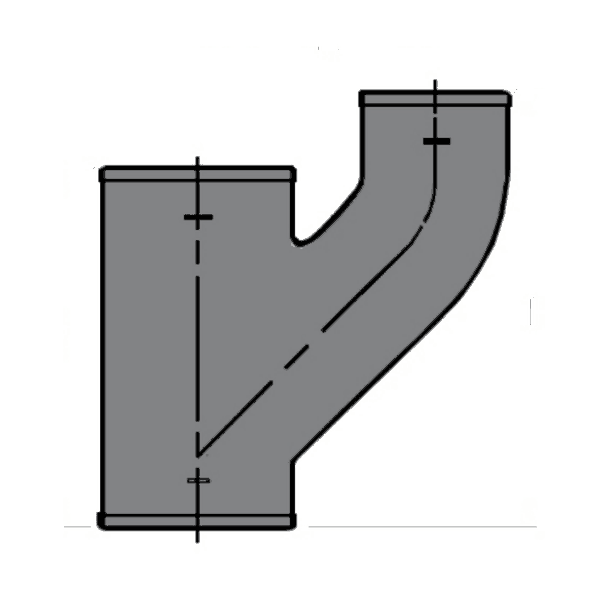 Tyler Pipe cast iron no-hub upright wye