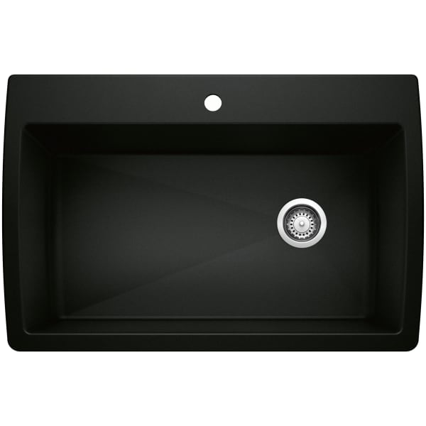 Diamond Super Single Dual Mount Kitchen Sink - Coal Black