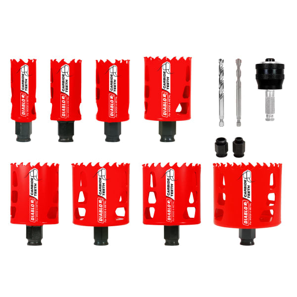 13 pc Carbide Teeth Hole Saw Set for Plumbers