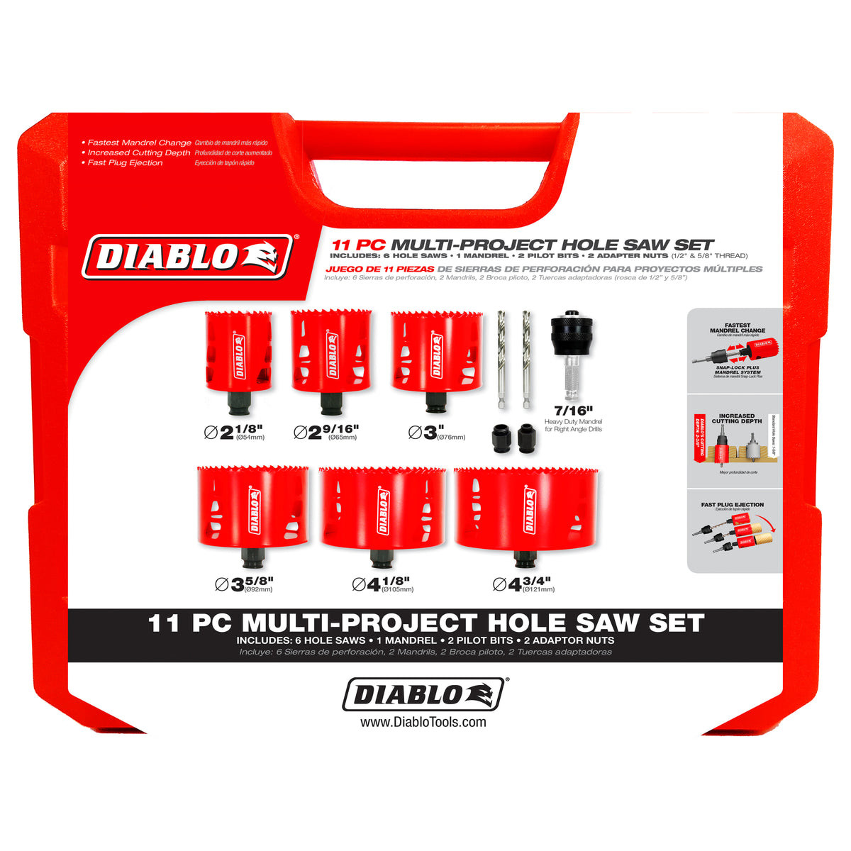 Diablo 11 pc Bi-Metal Hole Saw Set