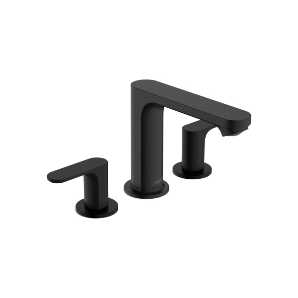 hansgrohe Rebris S Widespread Faucet 110 with Pop-Up Drain, 1.2 GPM in Matte Black