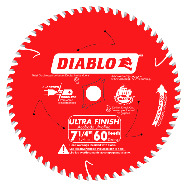 7-1/4" x 60 Tooth Ultra Finish Saw Blade