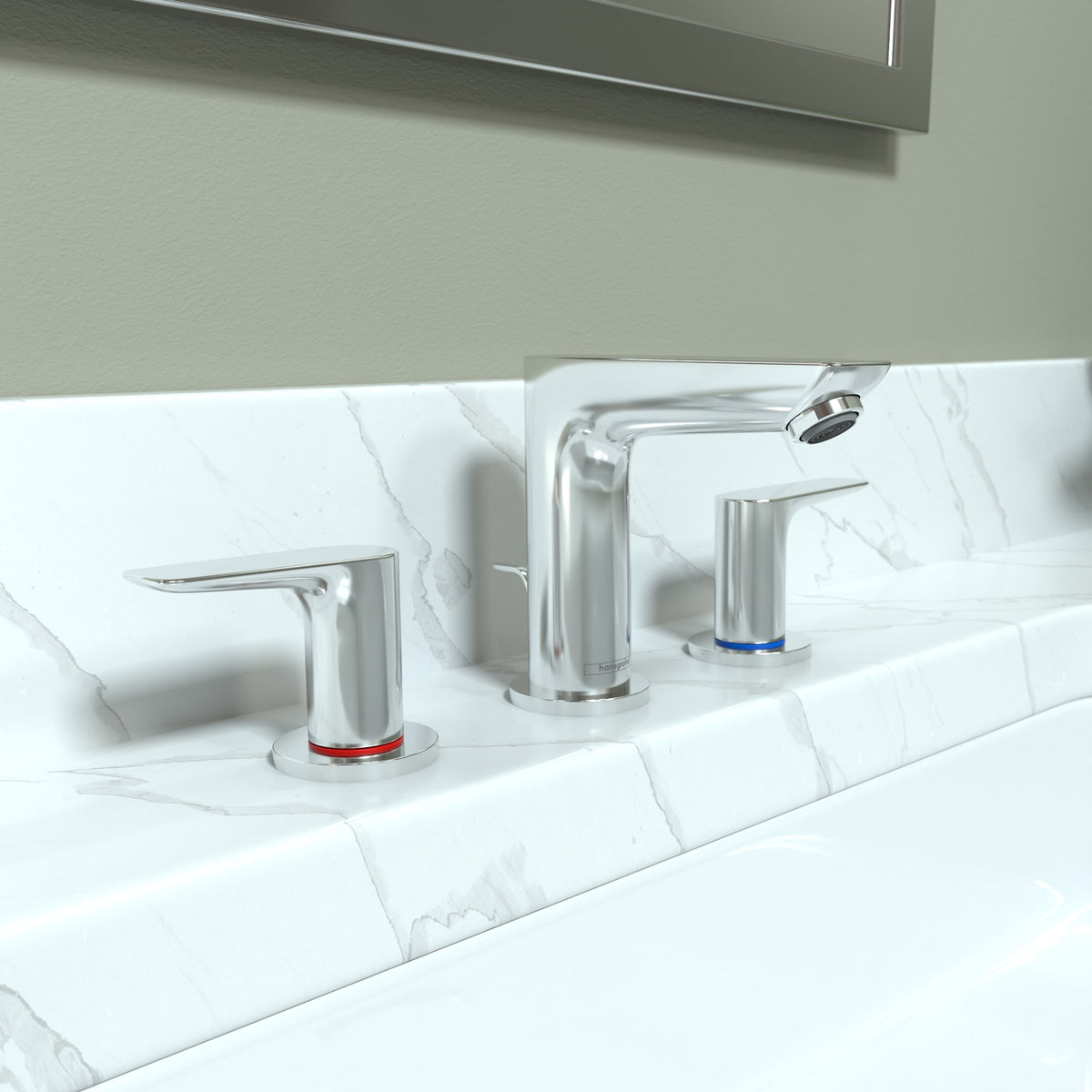 hansgrohe Talis E Widespread Faucet 150 with Pop-Up Drain, 1.2 GPM in Chrome