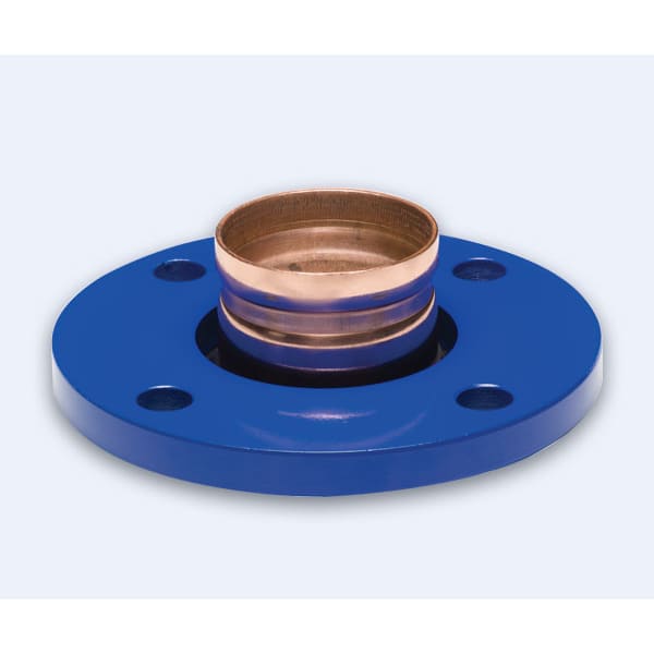 3" Roll Grooved Copper Coated 4-Bolt Flange Adapter 150/125 lb