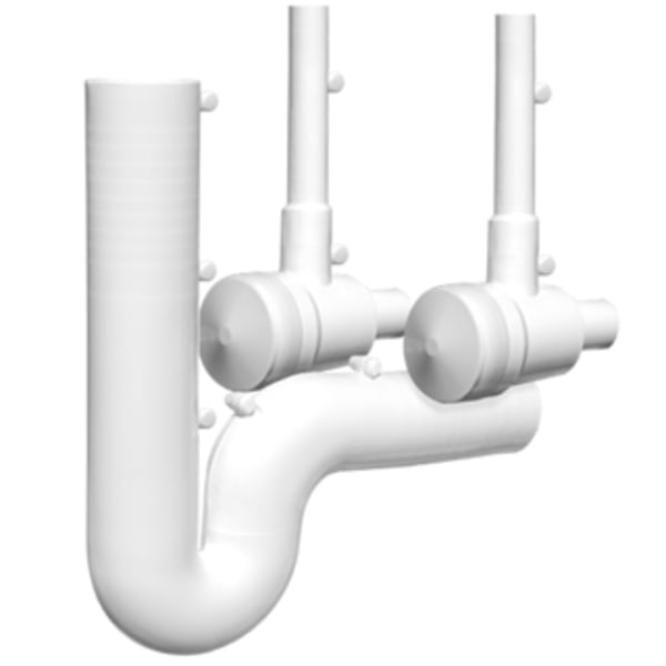 Molded Cover One Trap Two Supply White