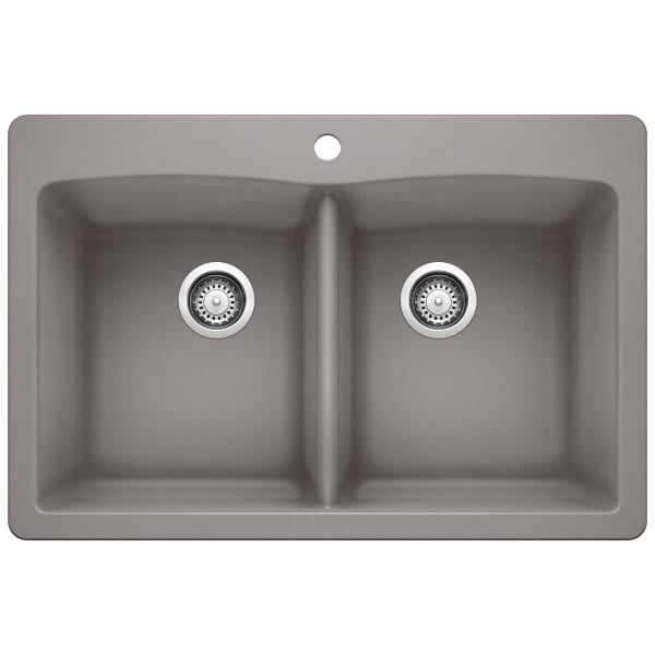 Diamond Equal Double Dual Mount Kitchen Sink - Metallic Gray