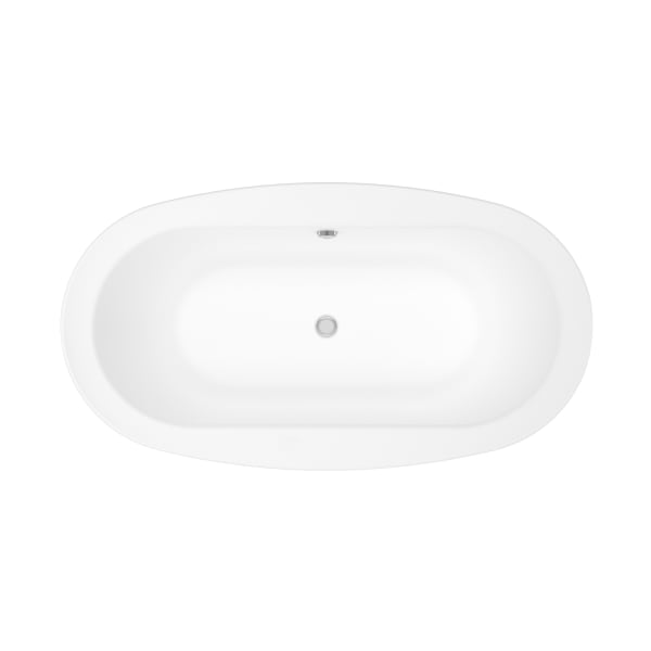 Jazz F 66 x 36 Acrylic Freestanding Center Drain Bathtub in White with White Skirt