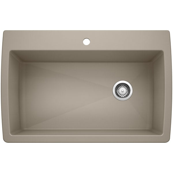 Diamond Super Single Dual Mount Kitchen Sink - Truffle