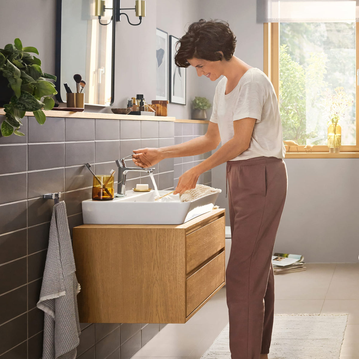 hansgrohe Rebris E Single-Hole Faucet 110 with Pop-Up Drain, 1.2 GPM in Chrome