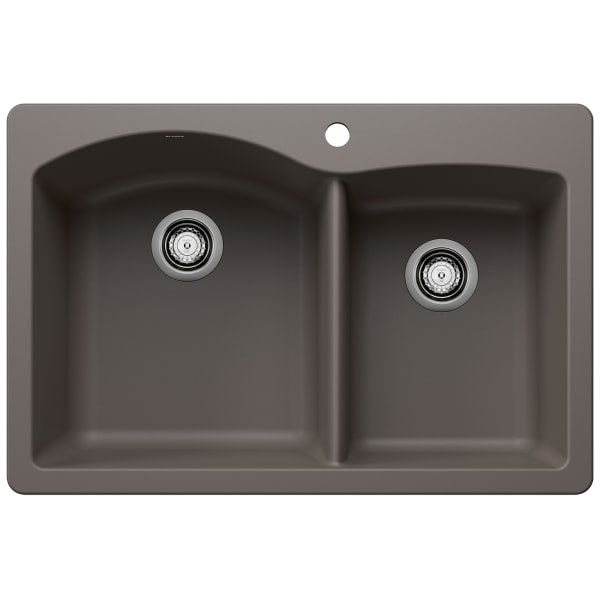 Diamond 1-3/4 Double Bowl Dual Mount Kitchen Sink - Volcano Gray
