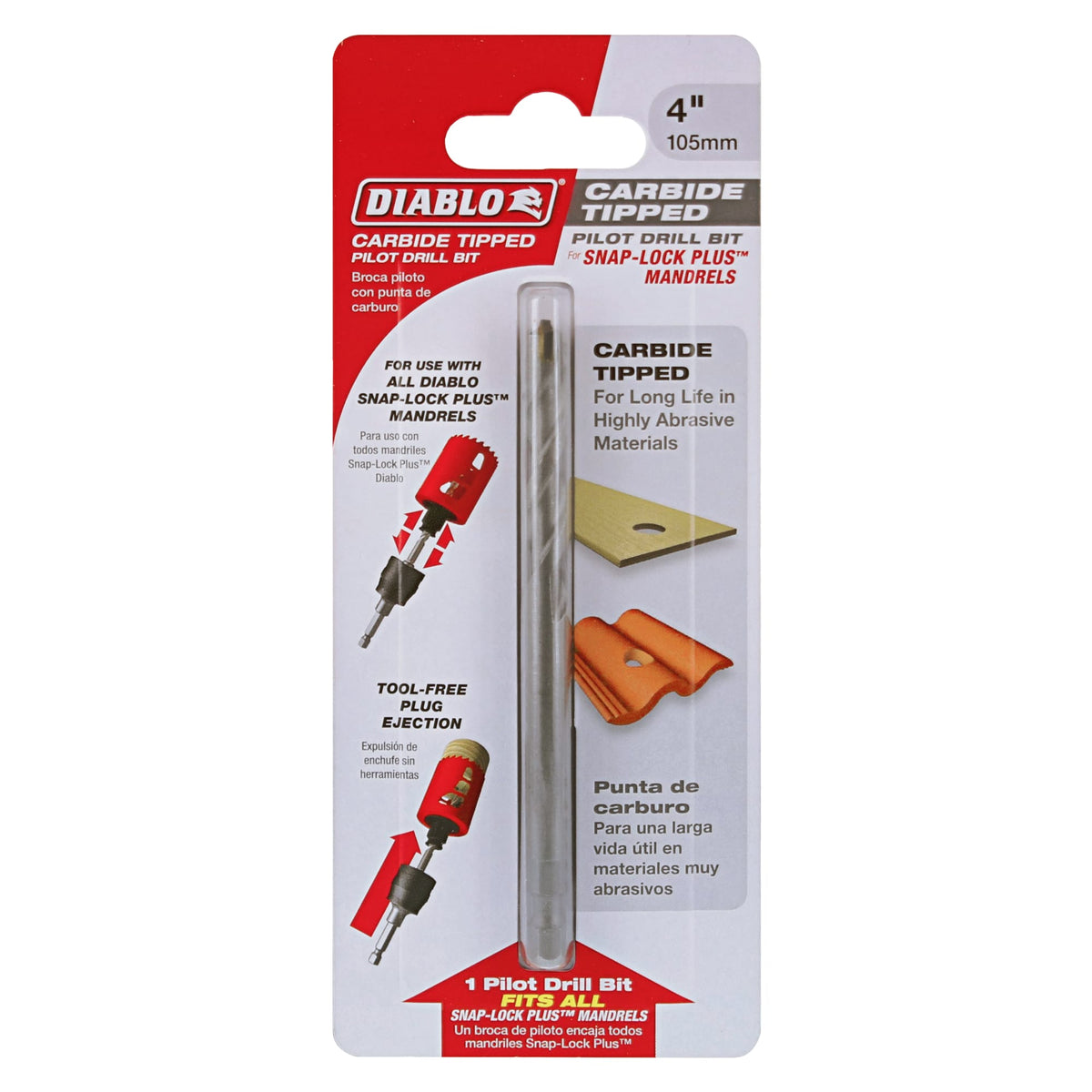 Diablo 4" Carbide Tipped Pilot Drill Bit